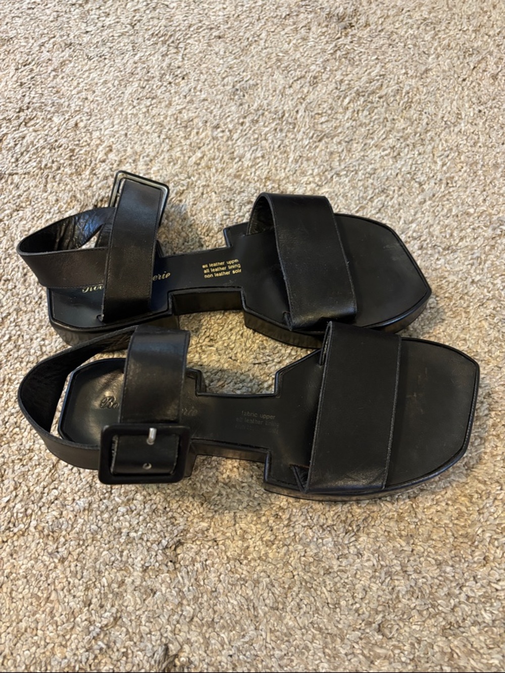 Robert Clergerie Black Leather Platform Sandals 7.5